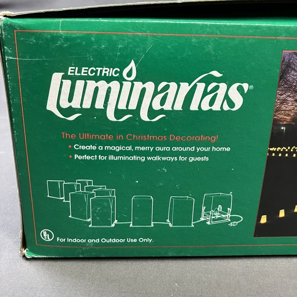 Electric Luminarias 10 Piece Kit String Light White Bag Style /Christmas Wedding